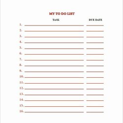 Superlative Weekly List Template Beautiful To Do Free Task