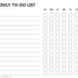 Magnificent Weekly To Do List Template With Checklist Planner Printable