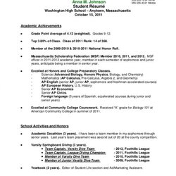 Excellent Undergraduate Student Template Business Resume Examples College Format Students Objective Grade