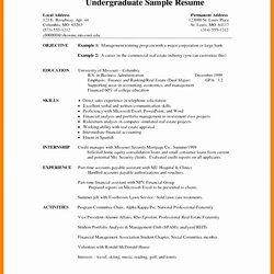 Undergraduate Student Free Samples Examples Format Resume Template Vitae Source Awesome Of
