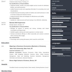 Undergraduate College Student Resume Template Guide Example Enfold