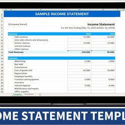 Income Statement Excel Template Free Download Templates Resume