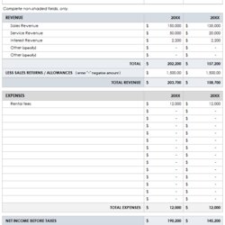 Capital Income Statement Format Excel Sample Small Business Template