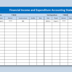 Excel Of Financial Income And Expenditure Accounting Statement