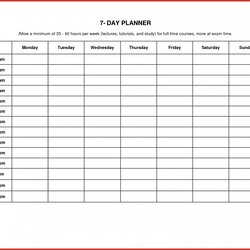 Brilliant Blank Day Calendar To Print Template Weekly Schedule Printable Planner Week Monday Friday Through