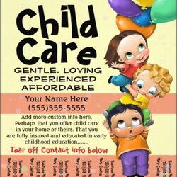 Outstanding Child Care Or Daycare Flyer Template Free Childcare Flyers Templates Poster Baby Word Modern