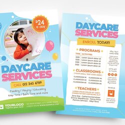 Marvelous Daycare Flyer Templates Vector Template School