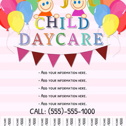 Tremendous Daycare Flyer Template Templates Posters Copy Ts