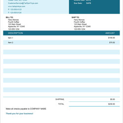 Superlative Billing Invoice Template Excel Documents Formats Sample Example Bookkeeping Sales Services