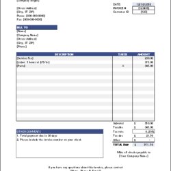 Preeminent Free Invoice Template For Excel Templates Sample Bill Form Business Simple Other Tax Sheets