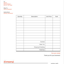 Very Good Free Invoice Templates In Microsoft Excel And Formats Receipt Sales Services