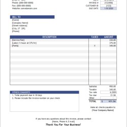Out Of This World Free Invoice Template For Excel Google