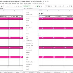 Wizard How To Make Monthly Calendar Printable Using Google Sheets Online Change Font Style In Tutorial For