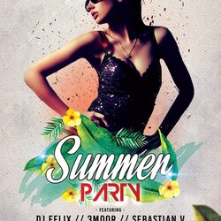 Summer Event Free Flyer Template Party Templates Flyers Editable Posters Min