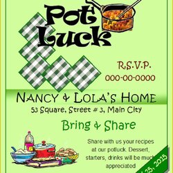 Matchless Free Printable Event Flyer Templates Of Word Potluck Template