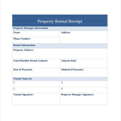 Preeminent Printable House Rent Receipt Templates Doc Free Premium Apartment Form