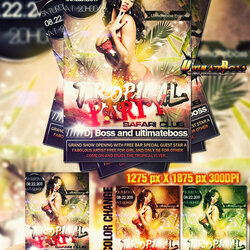 Great Cool Party Events Nightclub Free Flyer Templates Download Web Tropical