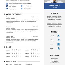 The Highest Quality Modern Resume Template Pic Page