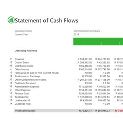 Cash Flow Statement Templates Free Word Excel Formats