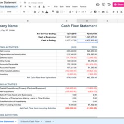Matchless Cash Flow Statement Template Templates By Spreadsheet