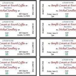 Marvelous Ticket Template Microsoft Word Free Download