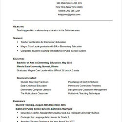 Champion Teacher Resume Templates Doc Free Premium Education Template Download