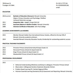 Very Good Free Teacher Resume Templates In Ms Word Template Sample Download