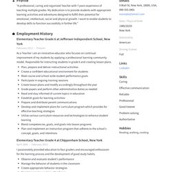 Worthy Teacher Resume Writing Guide Samples Sample Elementary Example