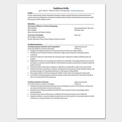 Outstanding Teacher Resume Template Samples Formats Format Professional