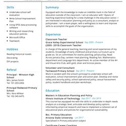 Great Sample Resume For Elementary Teachers With Experience Free Classroom Teacher
