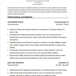 The Highest Quality Teacher Resume Templates Doc Pages Publisher Template Preschool Word Format Sample