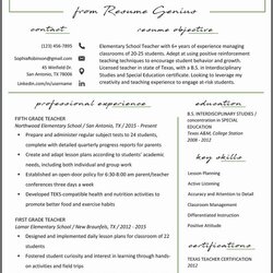 Splendid Editable Teacher Templates Free Download Resume Template Resumes Genius Graduate Prepare Assistant