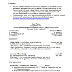 Peerless Teacher Resume Templates In Format Width