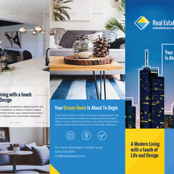Great Modern Real Estate Brochure Design Template In Word Publisher Property Examples Brochures Templates