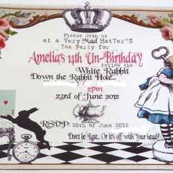 Super Alice In Wonderland Birthday Invitations Download Hundreds Free Invitation Party Templates Classic