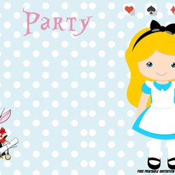 Fine Alice In Wonderland Polka Dot Invitation Template Download Hundreds Printable Templates Birthday