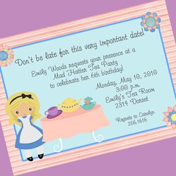 Great Alice In Wonderland Invitation Printable Design Custom