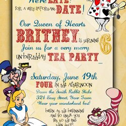 High Quality Alice In Wonderland Birthday Invitations Download Hundreds Free Invitation Templates Party
