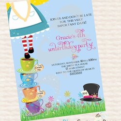 Tremendous Alice In Wonderland Invitation Template Awesome Invitations