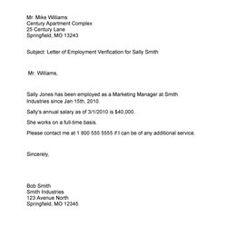 Exceptional Employment Verification Letter Template Word