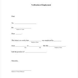 Splendid Free Employment Verification Letter Templates In Ms Word Formal