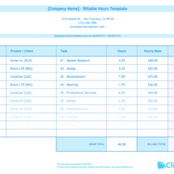 Perfect Free Billable Hours Template Download Excel Tracking