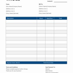 Exceptional Freelance Hourly Invoice Template In Excel Striped