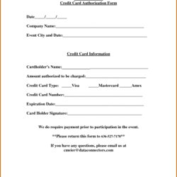 Sterling Credit Card Authorization Form