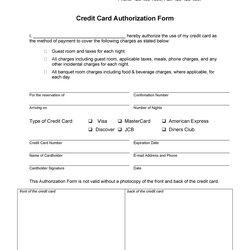 Credit Card Authorization Forms Templates Ready To Use Form Template Blank Kb