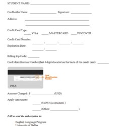 Fantastic Credit Card Authorization Form Template Templates Study Forms Payment Blank Word Cards Use Format