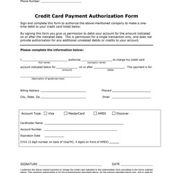 Perfect Credit Card Authorization Forms Templates Ready To Use Approval