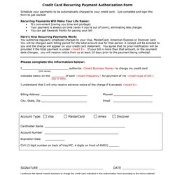 Credit Card Authorization Forms Templates Ready To Use Form Template Kb