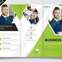 The Highest Standard Green Fold Business Brochure Premium Vector