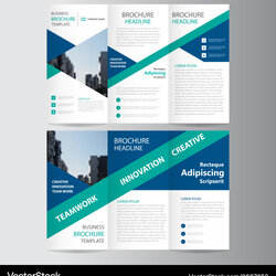 Super Blue Green Leaflet Brochure Flyer Template Vector